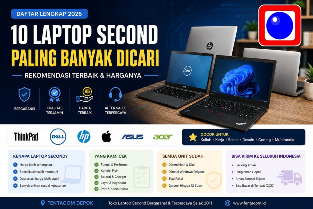 10 Laptop Second Paling Banyak Dicari 2026